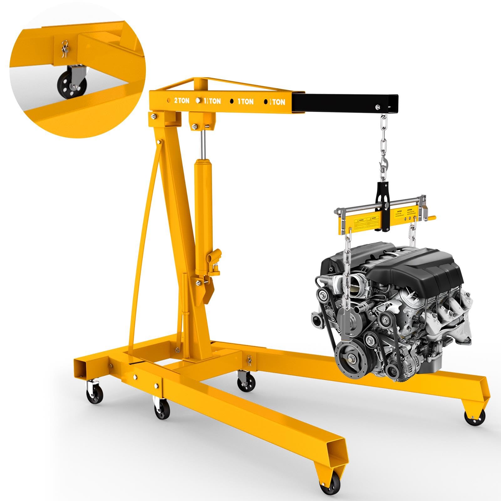 Amazon.com: 2 Ton Folding Engine Hoist with Leveler, 4400 LBS